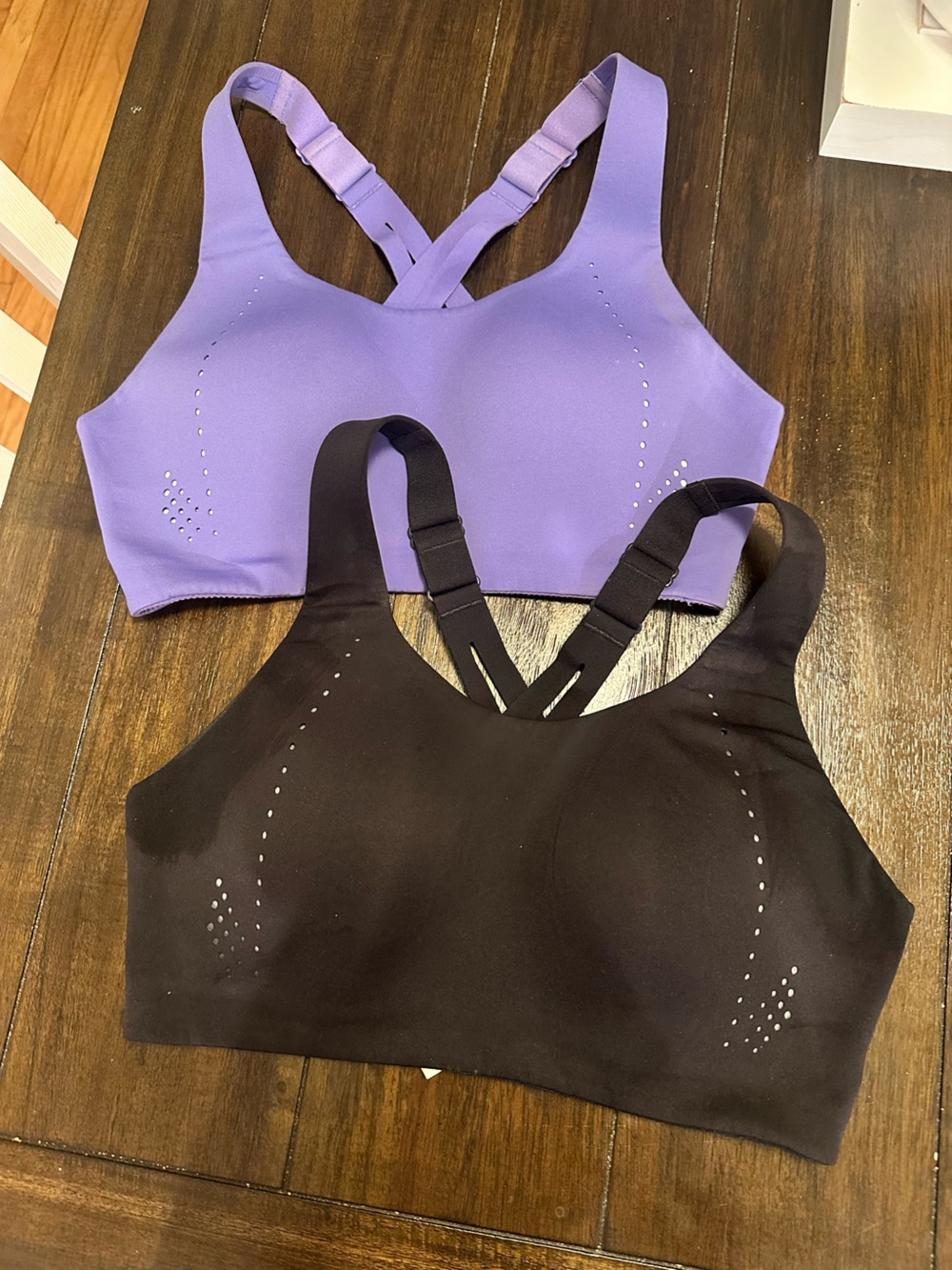 lululemon athletica Perforated Cross-Back Sports Bras - Lavender & Black
